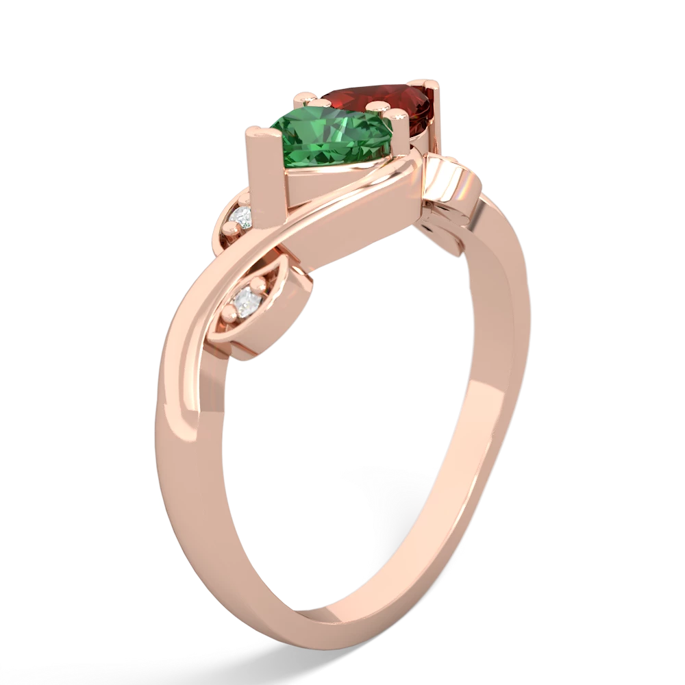 Lab Emerald Floral Elegance 14K Rose Gold ring R5790