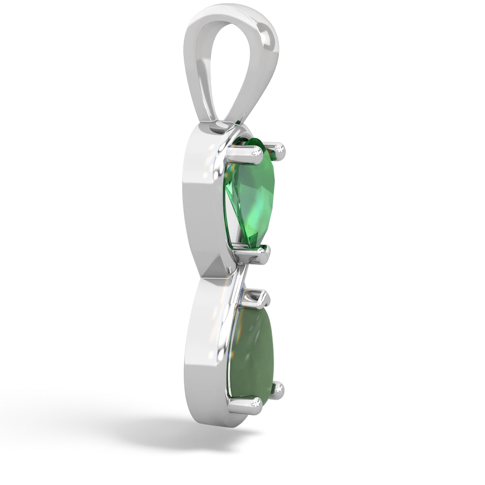 Lab Emerald Infinity 14K White Gold pendant P5050