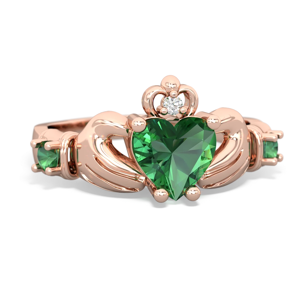 Aquamarine Claddagh Keepsake 14K Rose Gold ring R5245