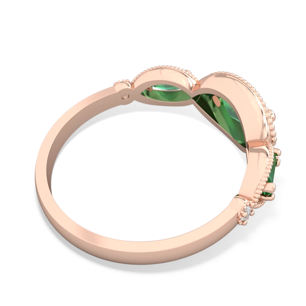 Lab Ruby Milgrain Marquise 14K Rose Gold ring R5700