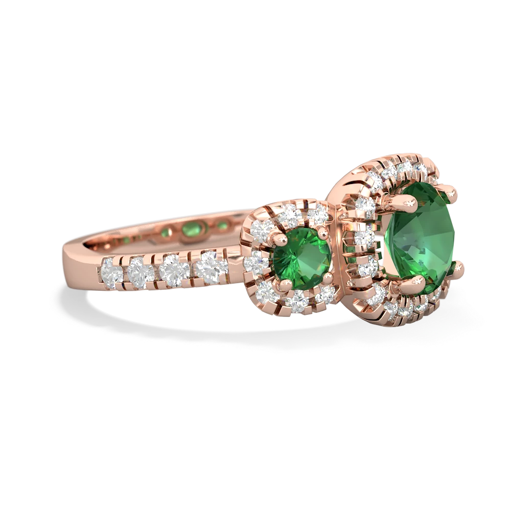 Emerald Regal Halo 14K Rose Gold ring R5350