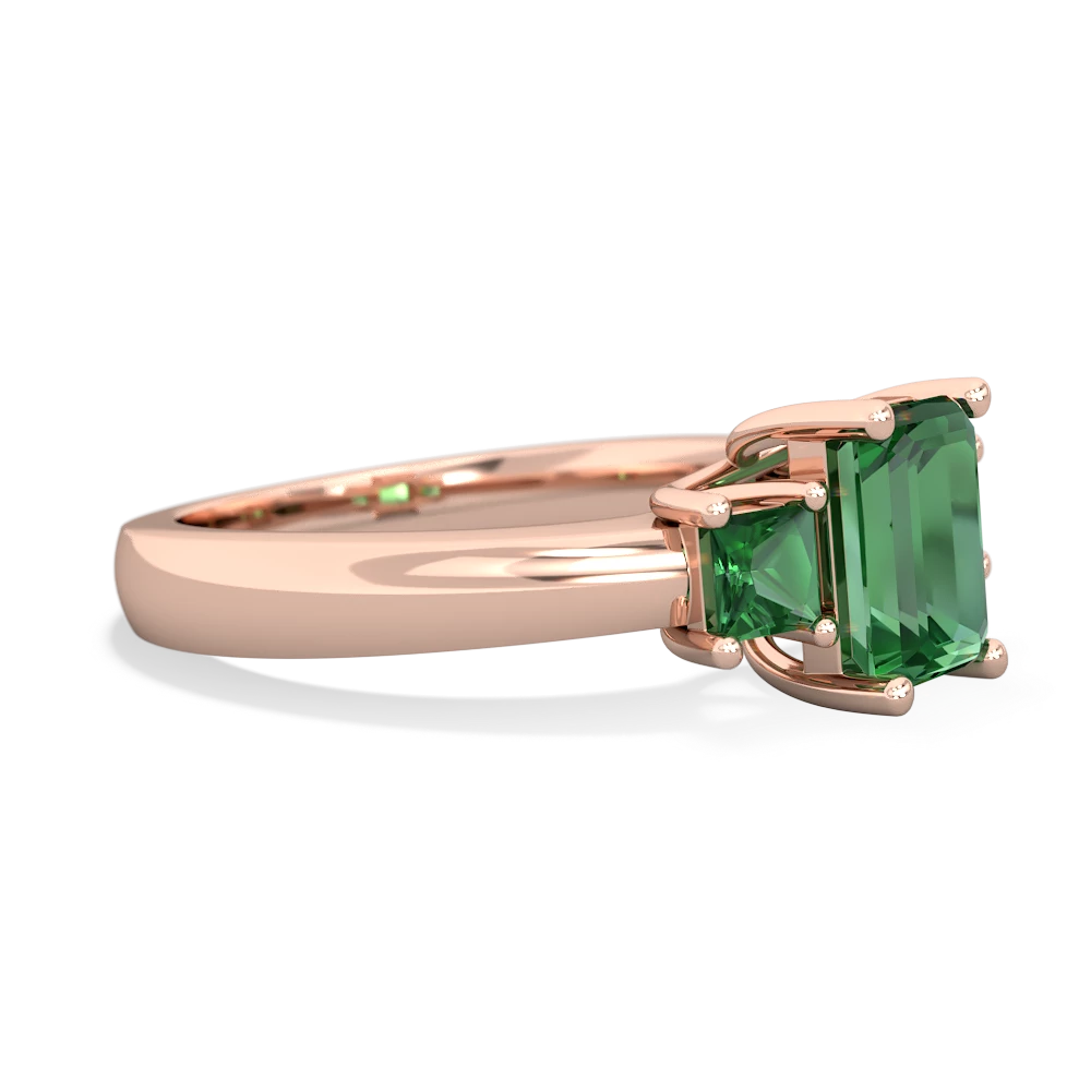 Alexandrite Three Stone Emerald-Cut Trellis 14K Rose Gold ring R4021