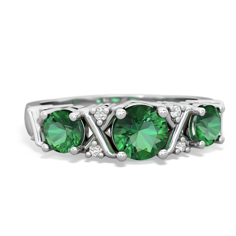 Peridot Hugs And Kisses 14K White Gold ring R5016