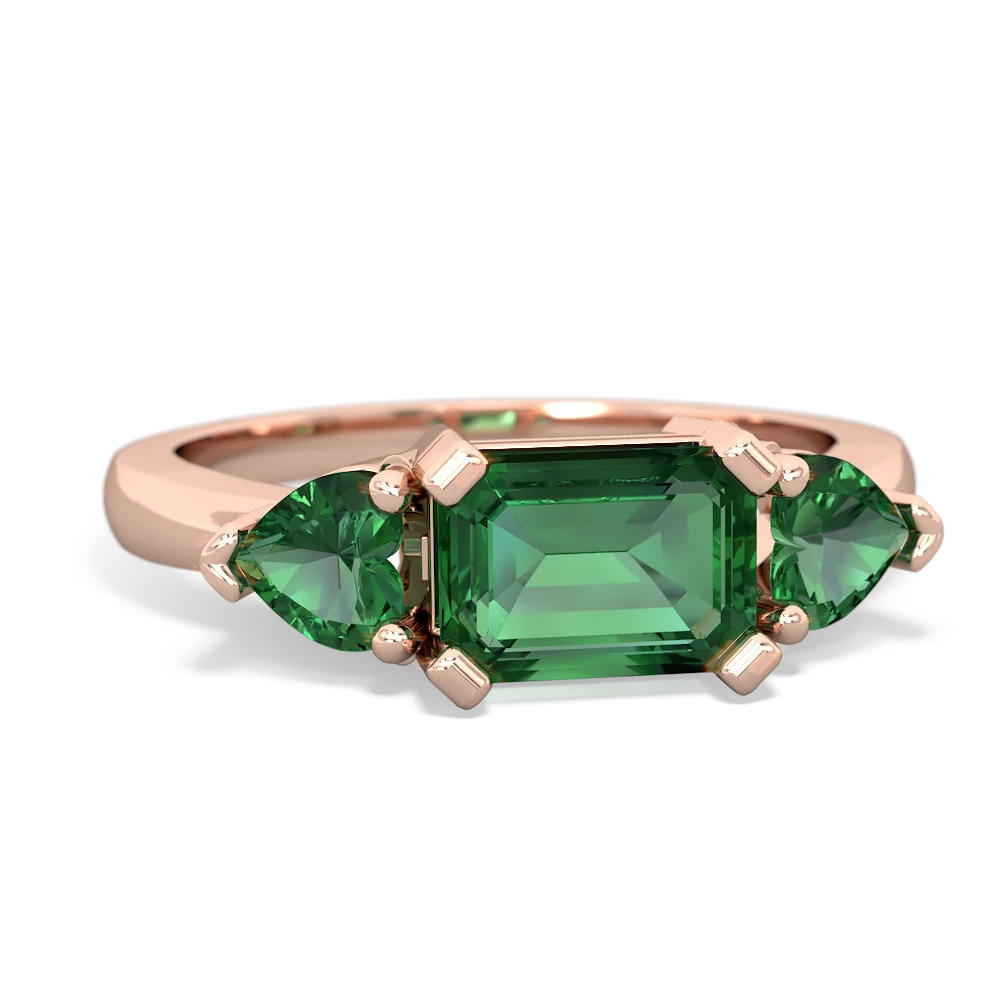 Pink Tourmaline Three Stone 14K Rose Gold ring R5235