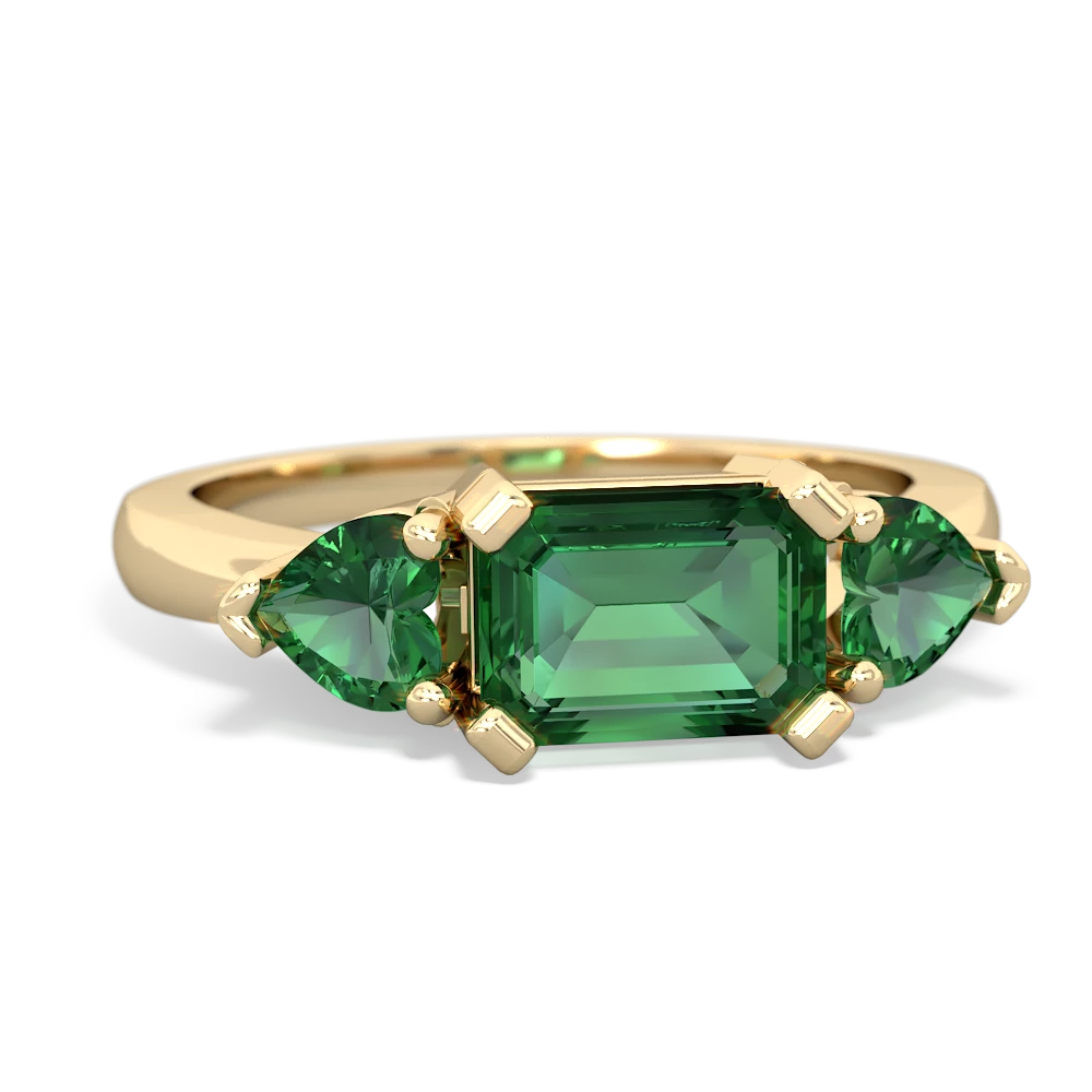 Alexandrite Three Stone 14K Yellow Gold ring R5235