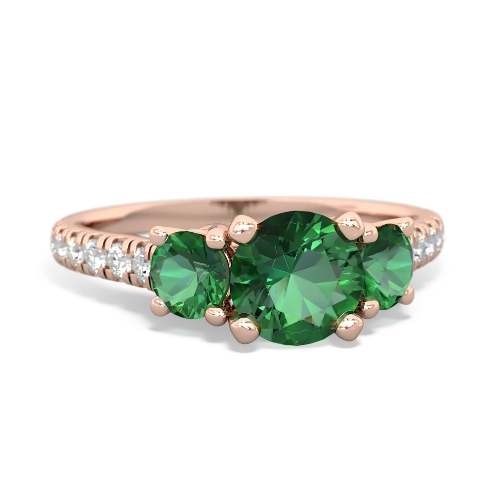 Lab Sapphire Pave Trellis 14K Rose Gold ring R5500