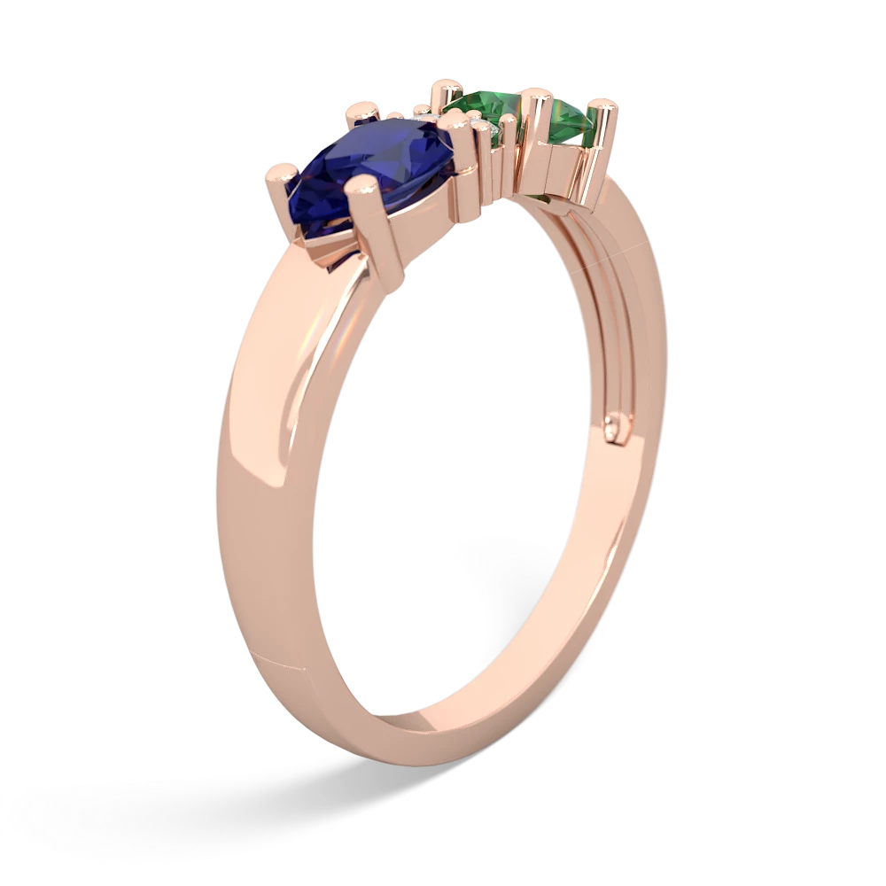 Lab Emerald Pear Bowtie 14K Rose Gold ring R0865