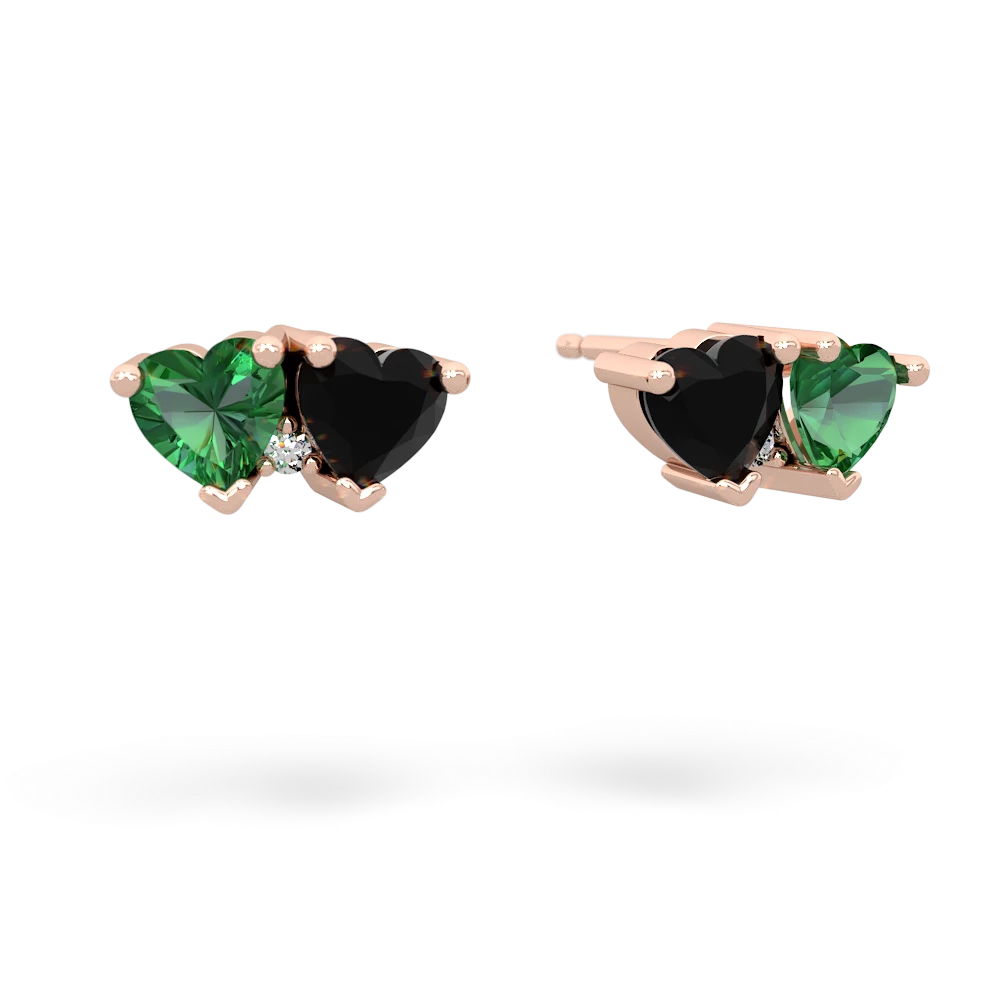 Lab Emerald Sweethearts 14K Rose Gold earrings E5260