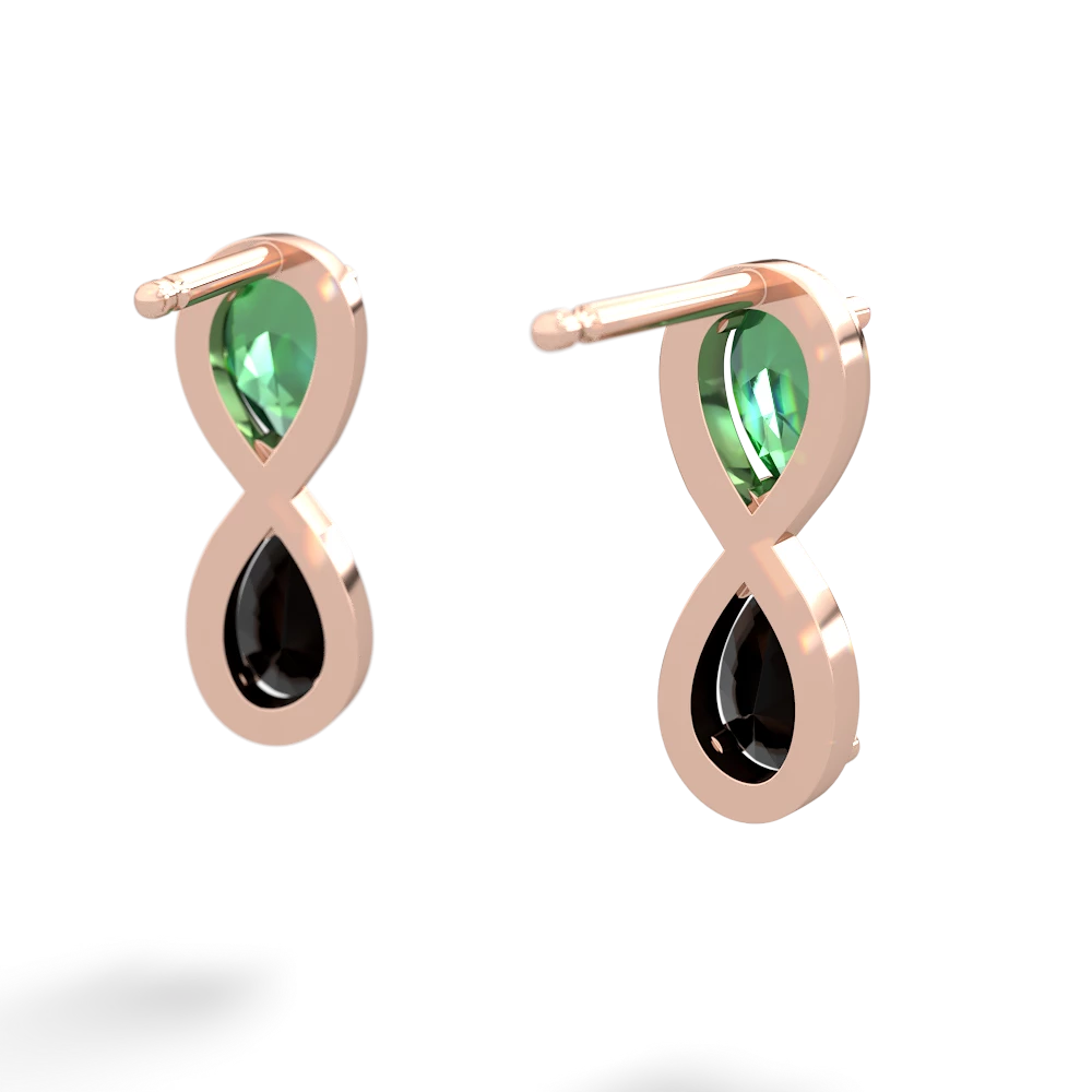 Lab Emerald Infinity 14K Rose Gold earrings E5050