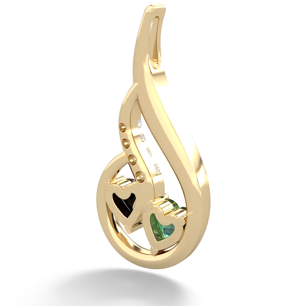 Lab Emerald Keepsake Curves 14K Yellow Gold pendant P5450