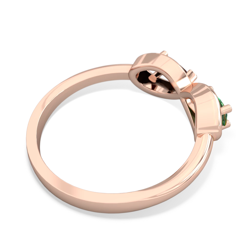 Lab Emerald Infinity 14K Rose Gold ring R5050