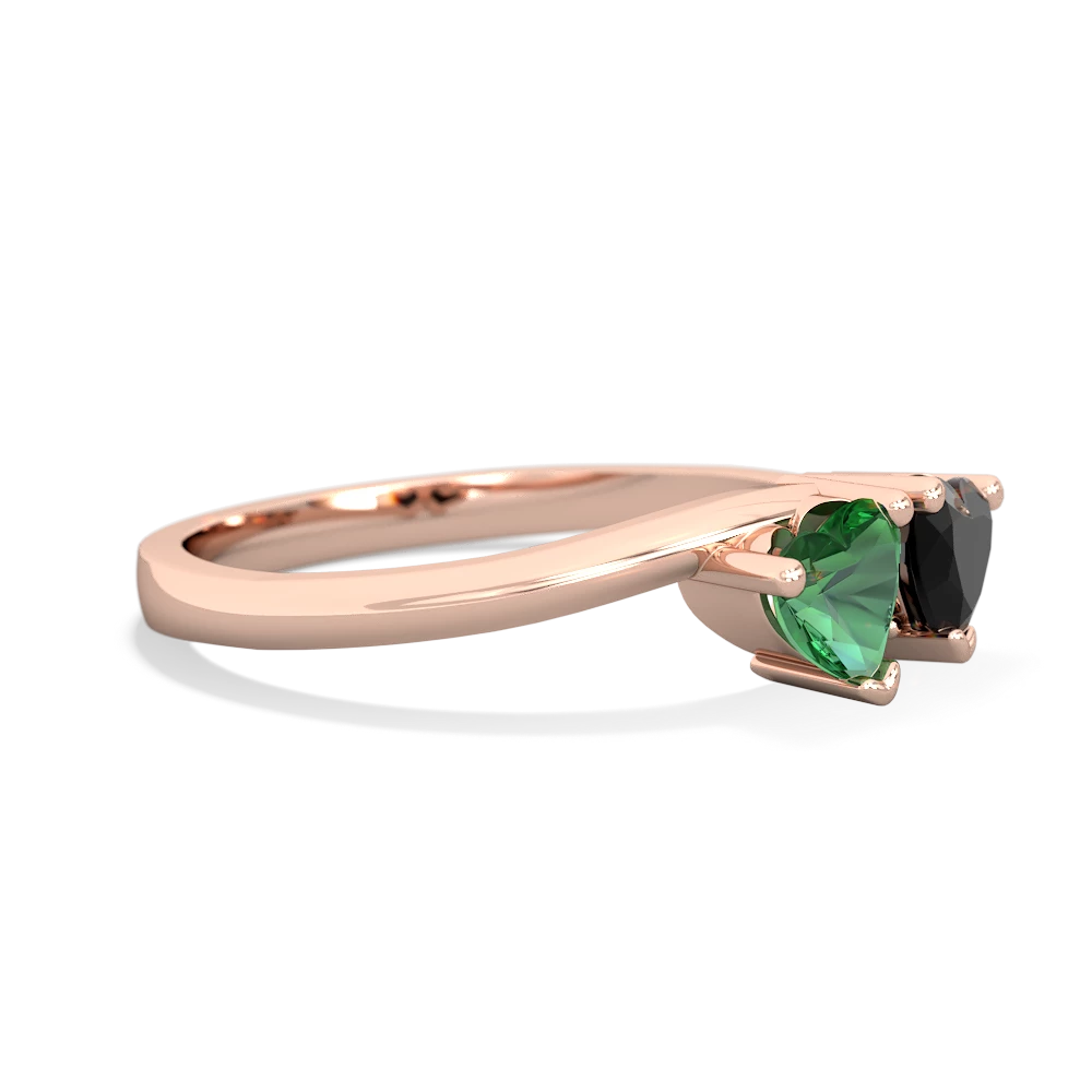 Lab Emerald Sweethearts 14K Rose Gold ring R5260