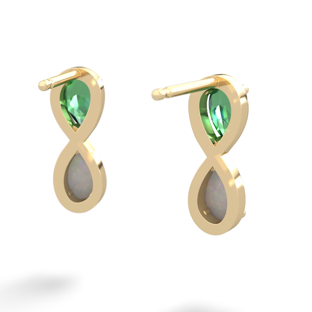 Lab Emerald Infinity 14K Yellow Gold earrings E5050