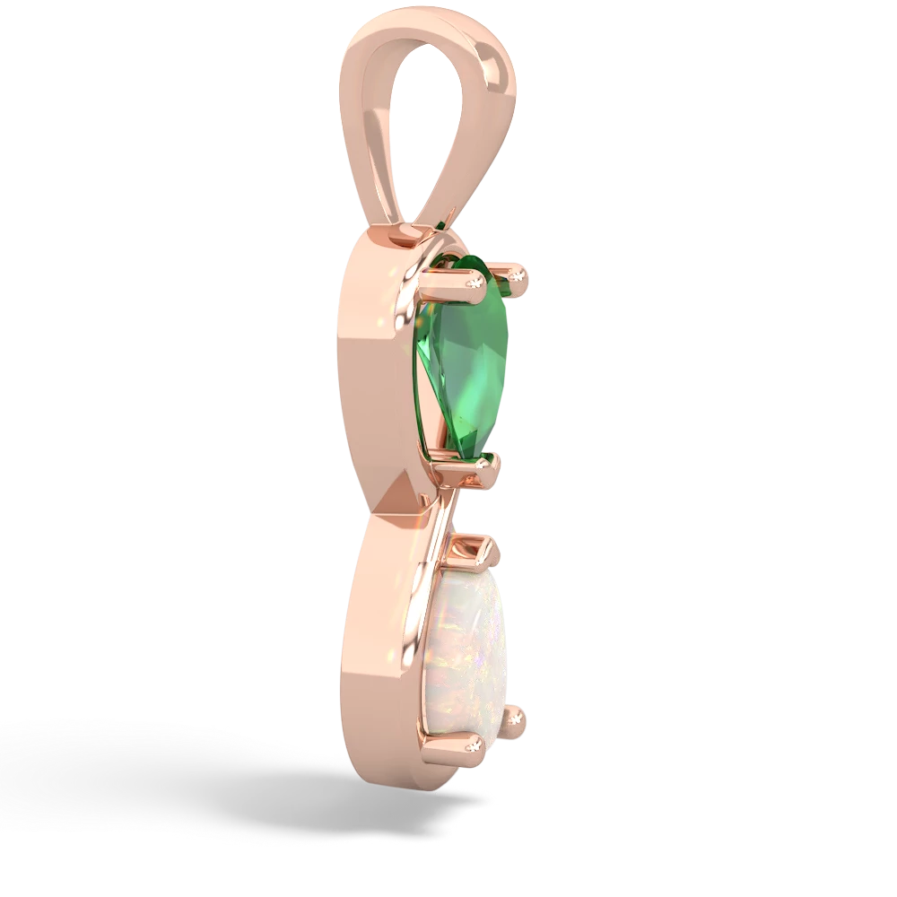 Lab Emerald Infinity 14K Rose Gold pendant P5050