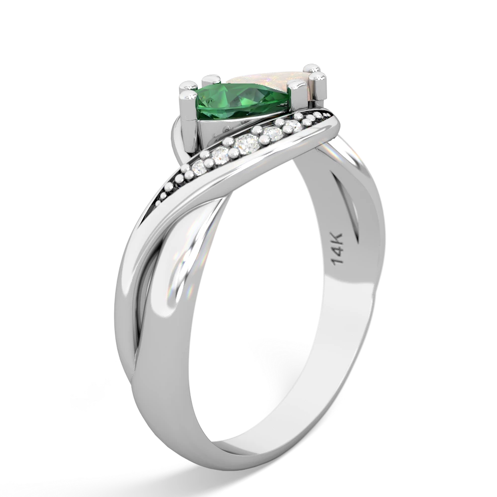 Lab Emerald Summer Winds 14K White Gold ring R5342