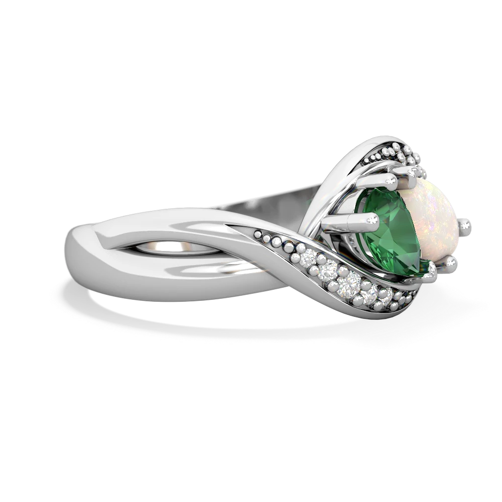 Lab Emerald Summer Winds 14K White Gold ring R5342