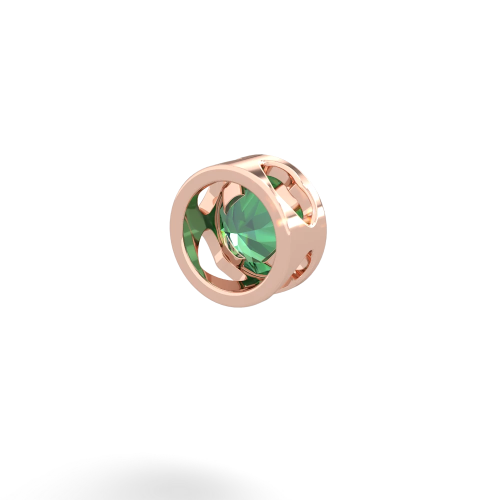 Lab Emerald 5Mm Round Slide 14K Rose Gold pendant P3785