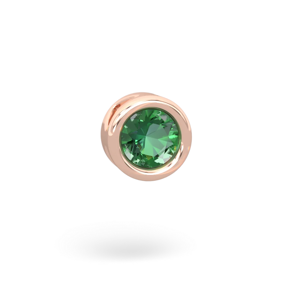 Lab Emerald 5Mm Round Slide 14K Rose Gold pendant P3785
