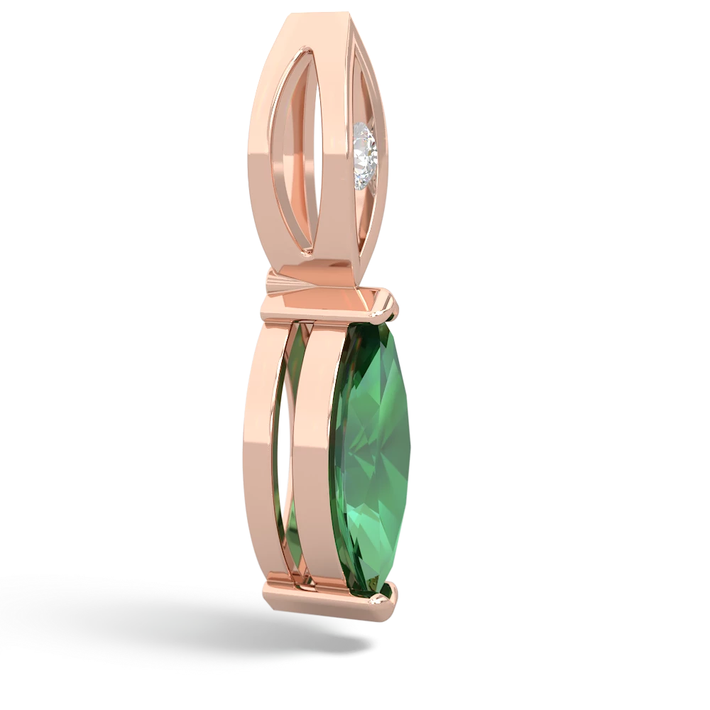 Lab Emerald Marquise Drop 14K Rose Gold pendant P5333