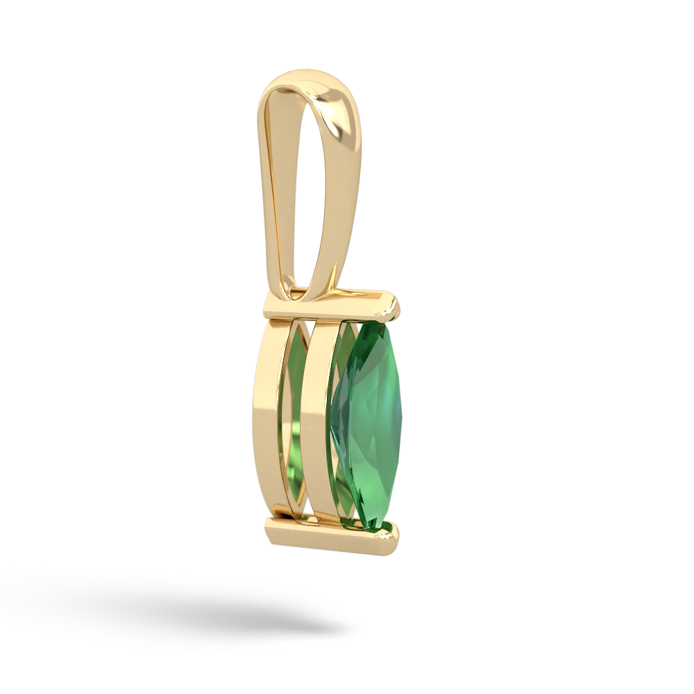 Lab Emerald 8X4 Marquise 14K Yellow Gold pendant P1701