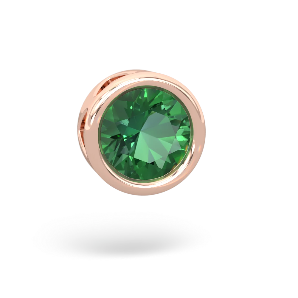 Lab Emerald 8Mm Slide 14K Rose Gold pendant P3788