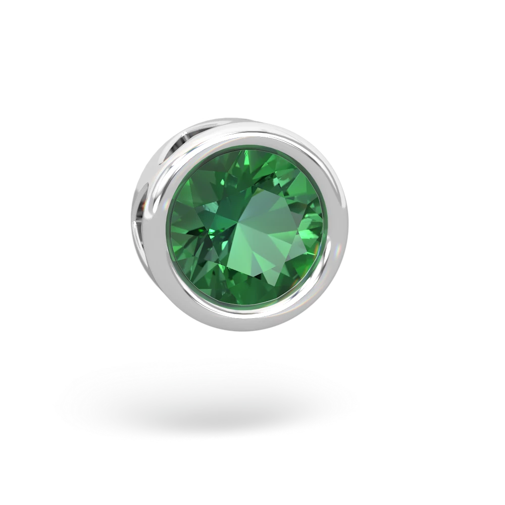 Lab Emerald 8Mm Slide 14K White Gold pendant P3788