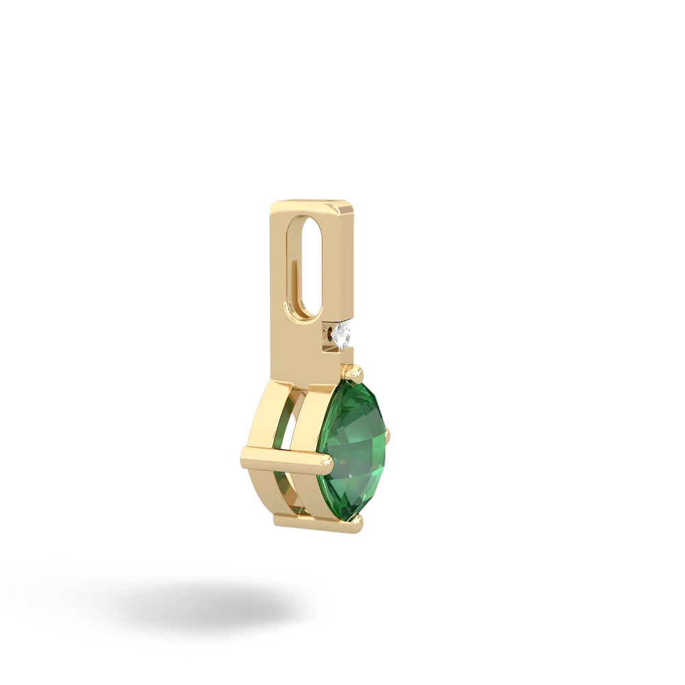 Lab Emerald Simply Elegant 14K Yellow Gold pendant P2489