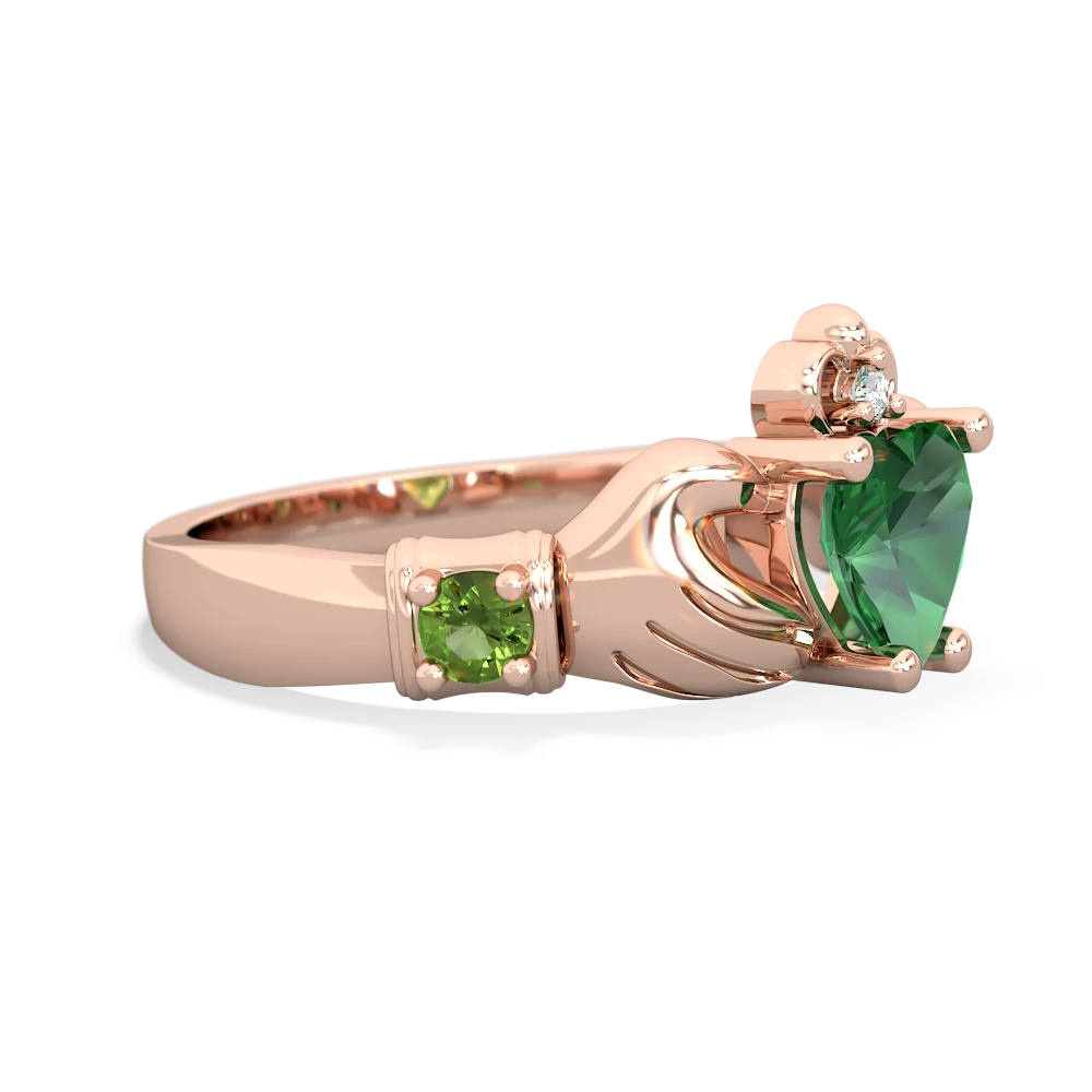 Rose gold emerald claddagh on sale ring