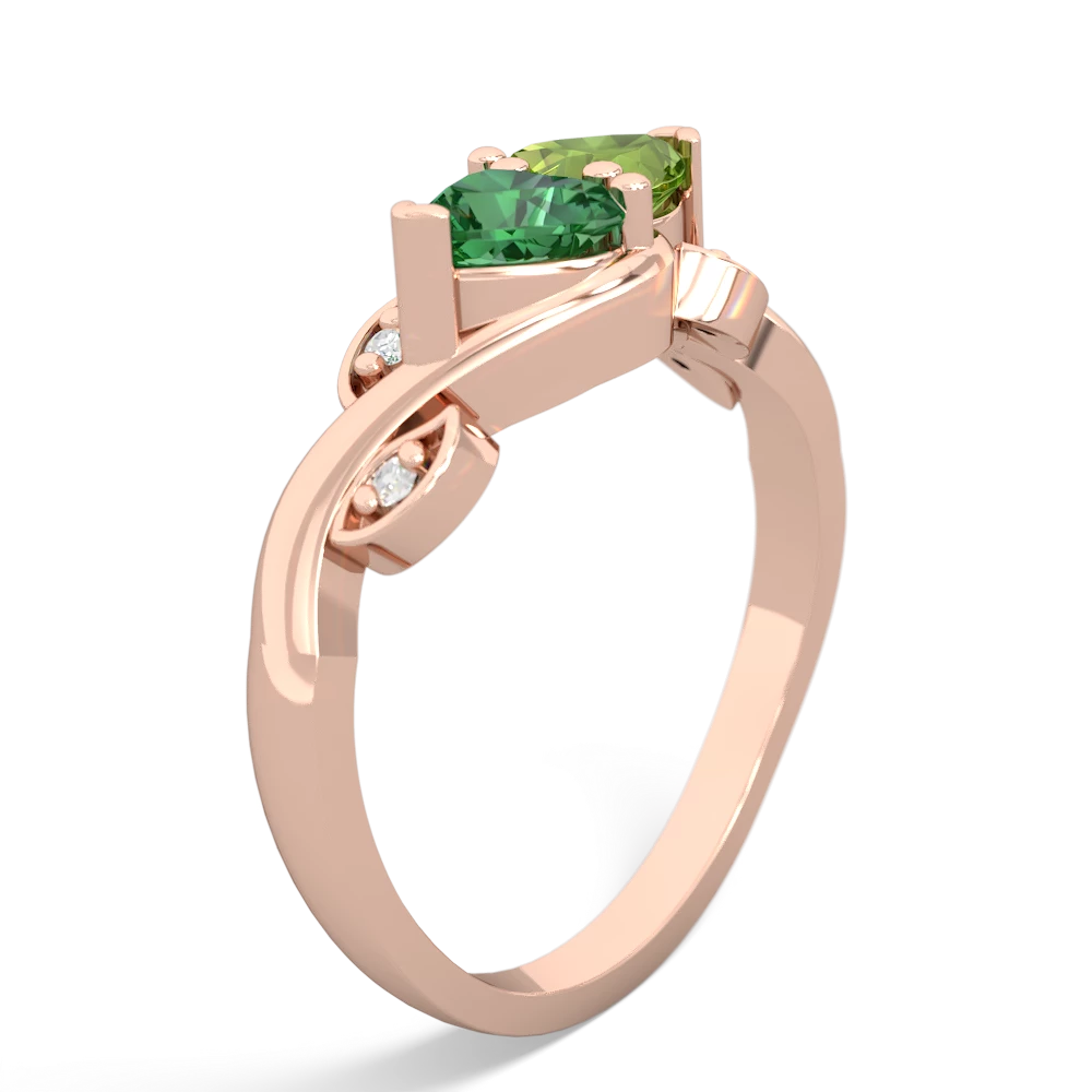 Lab Emerald Floral Elegance 14K Rose Gold ring R5790