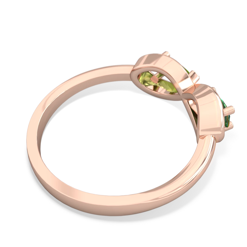 Lab Emerald Infinity 14K Rose Gold ring R5050