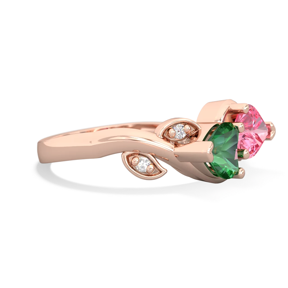 Lab Emerald Floral Elegance 14K Rose Gold ring R5790