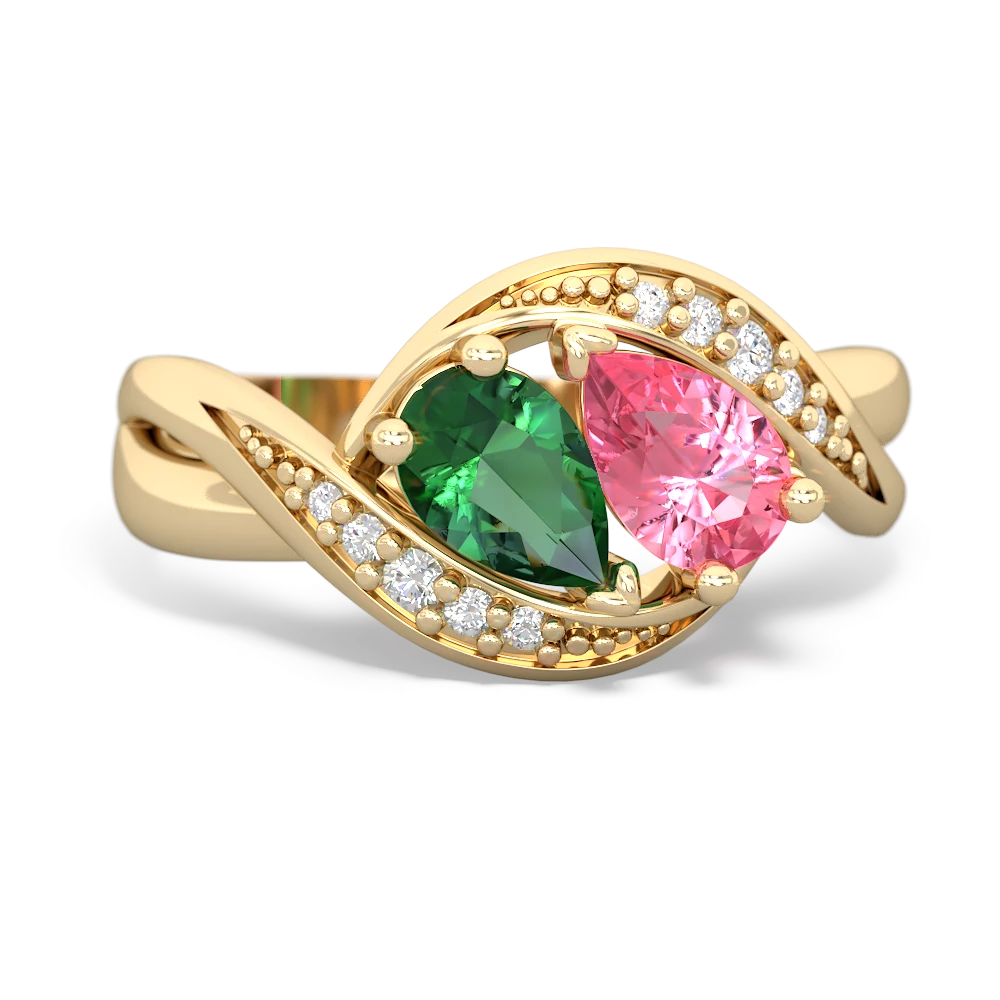 Lab Emerald Summer Winds 14K Yellow Gold ring R5342