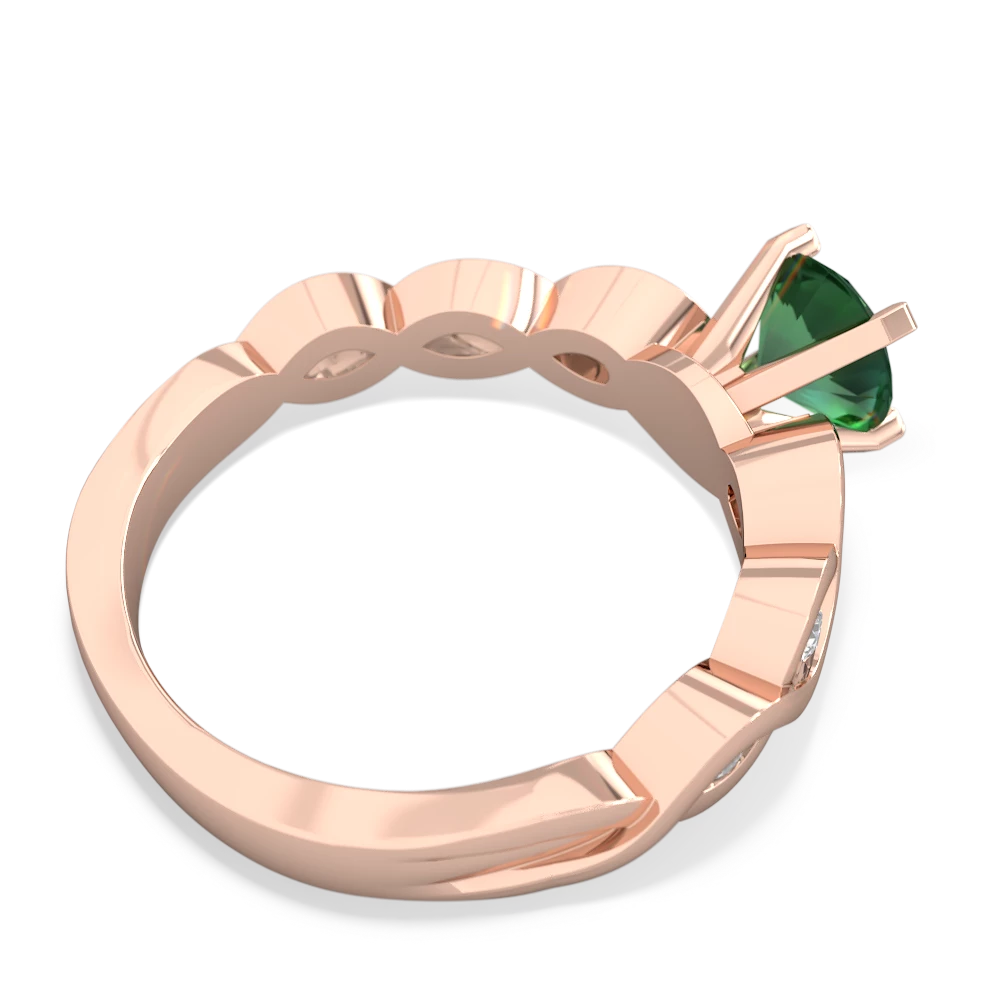 Lab Emerald Infinity 6Mm Round Engagement 14K Rose Gold ring R26316RD