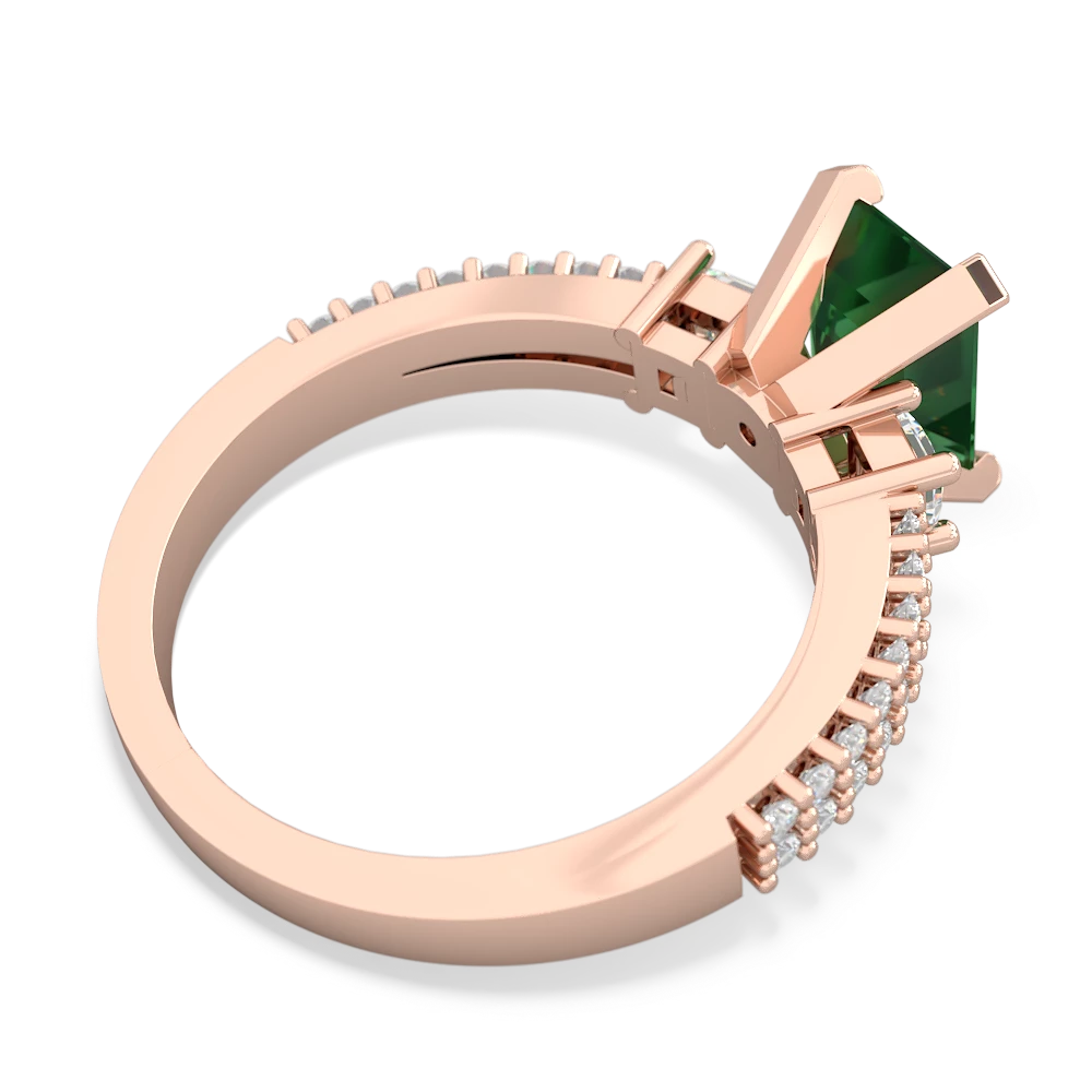 Lab Emerald Classic 8X6mm Emerald-Cut Engagement 14K Rose Gold ring R26438EM