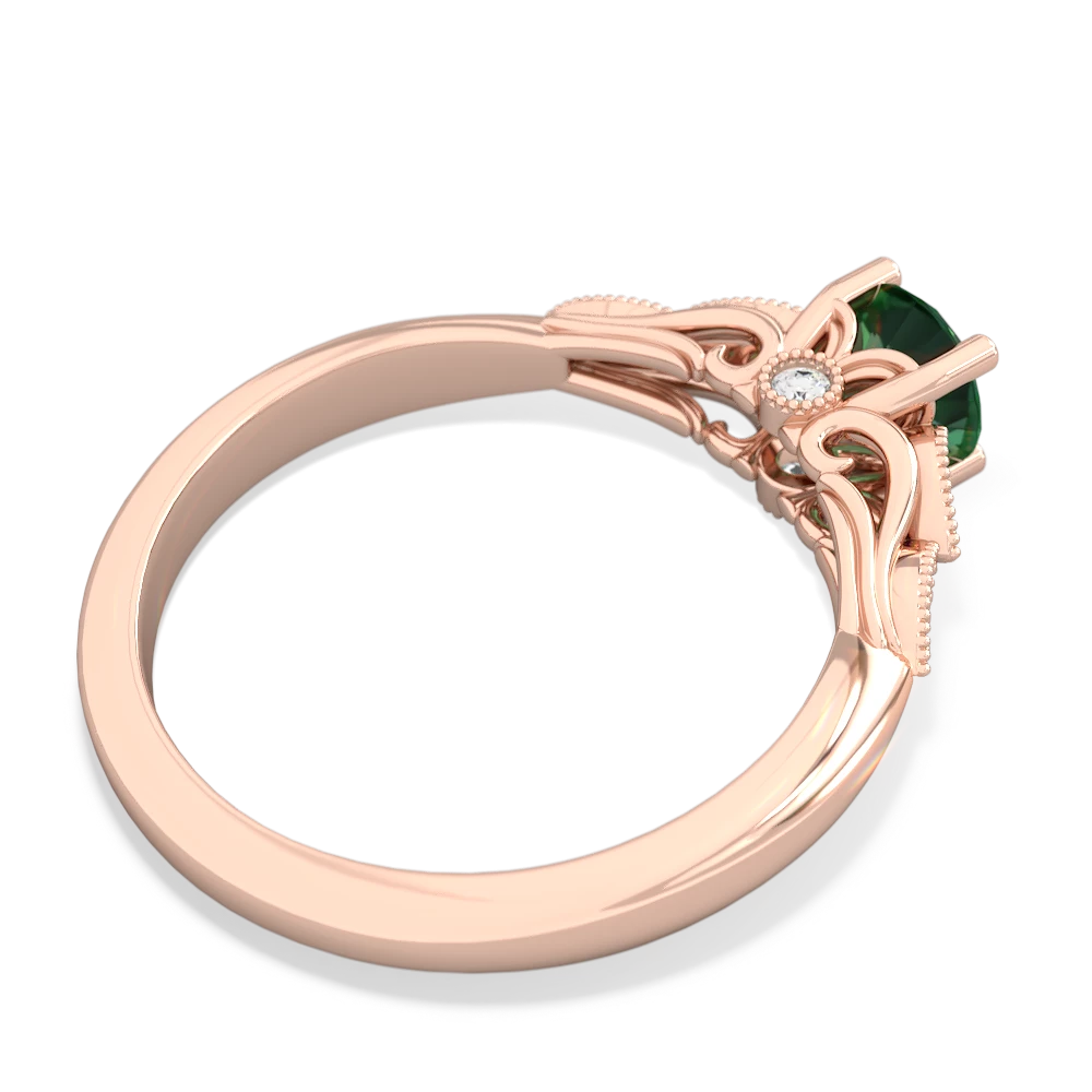 Lab Emerald Antique Elegance 14K Rose Gold ring R3100