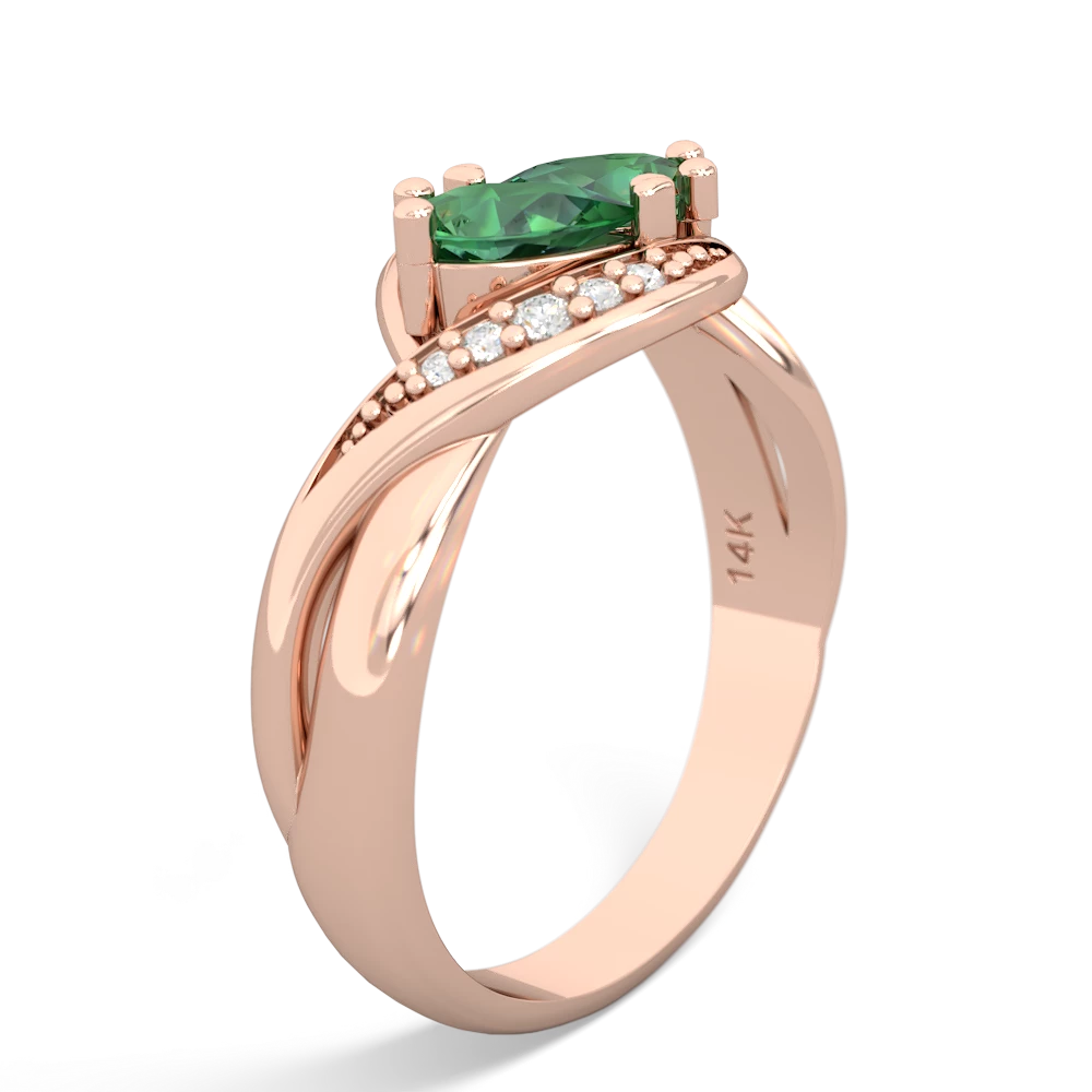 Lab Emerald Summer Winds 14K Rose Gold ring R5342