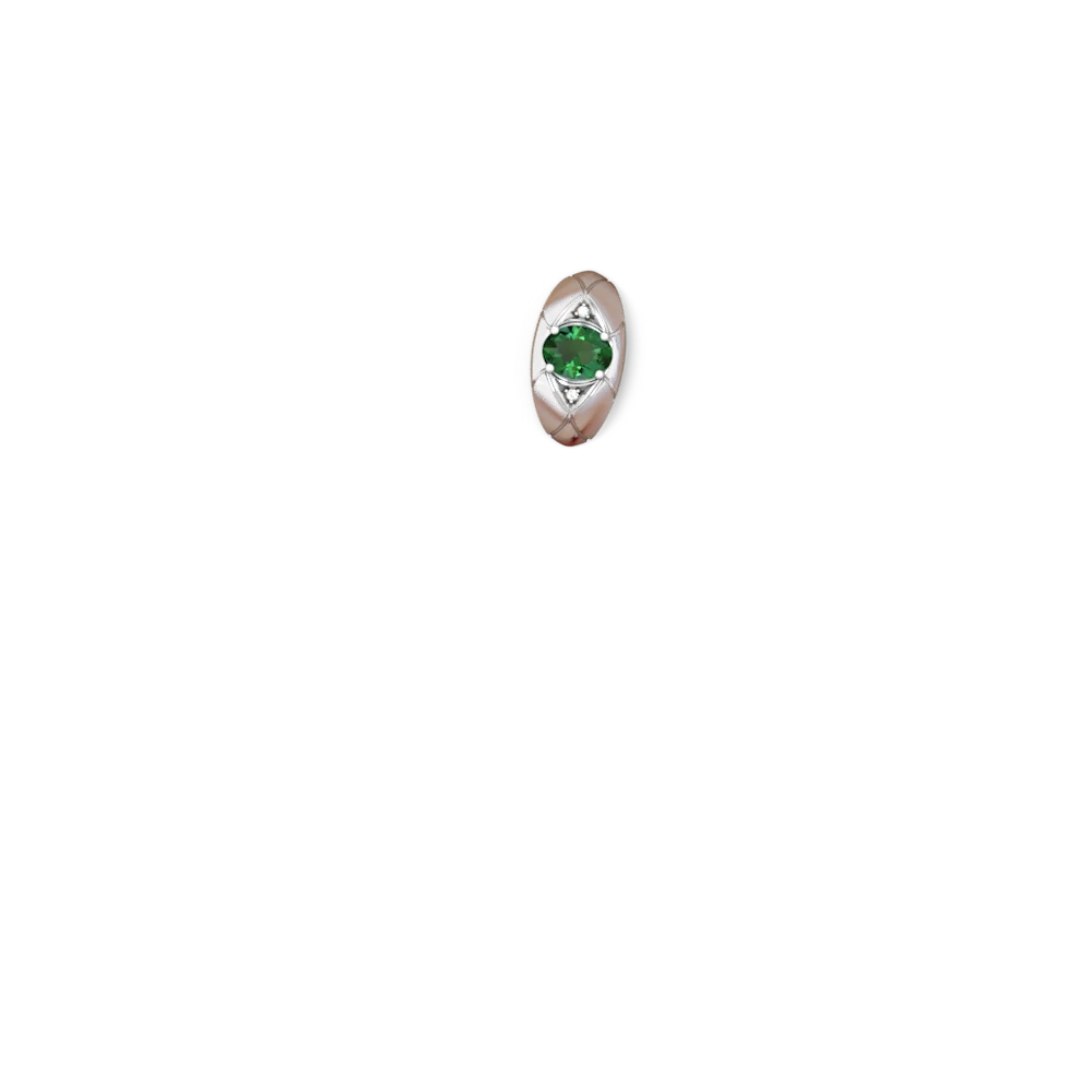 Lab Emerald Men's Crossroads 14K White Gold ring R0361