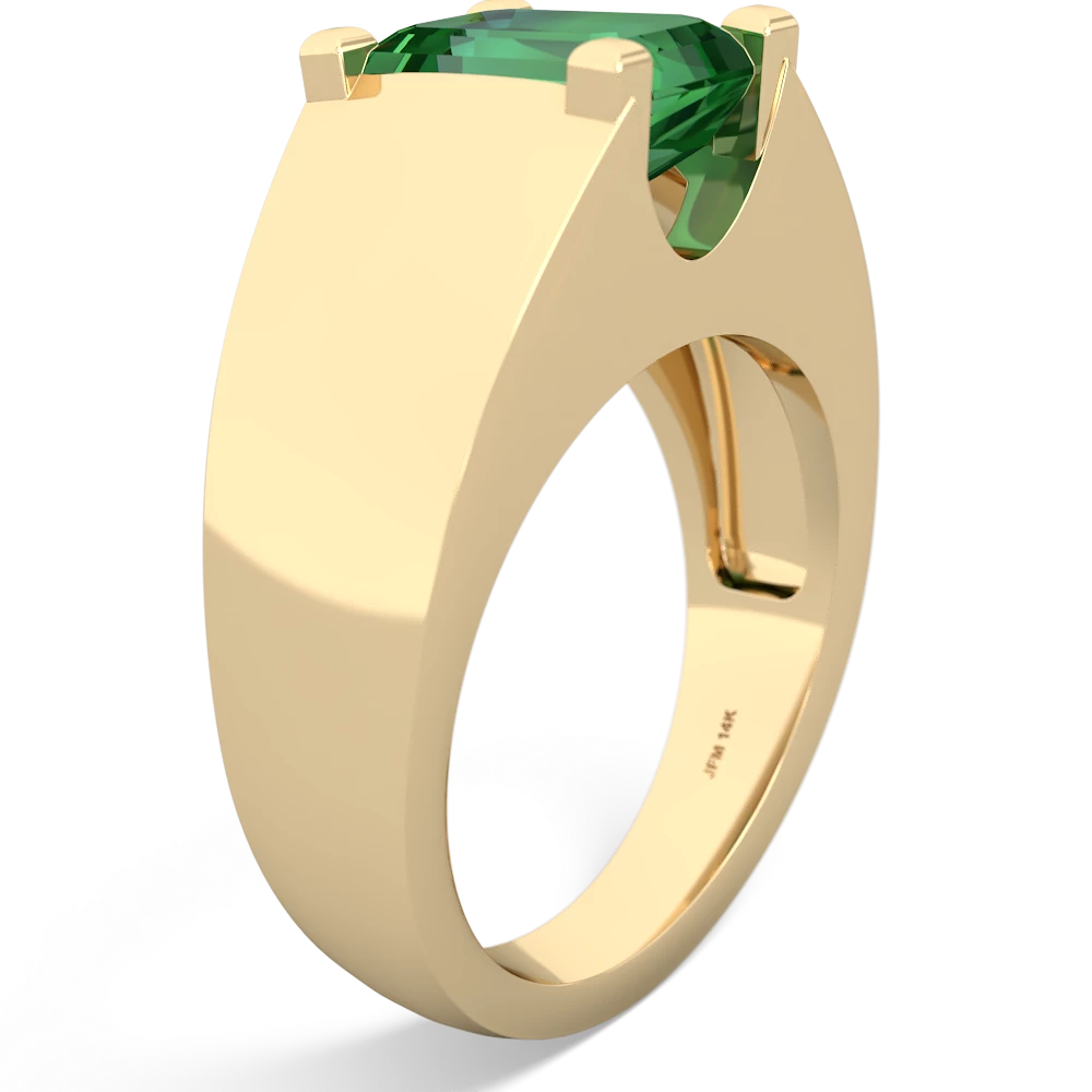 Lab Emerald Men's 14K Yellow Gold ring R1836