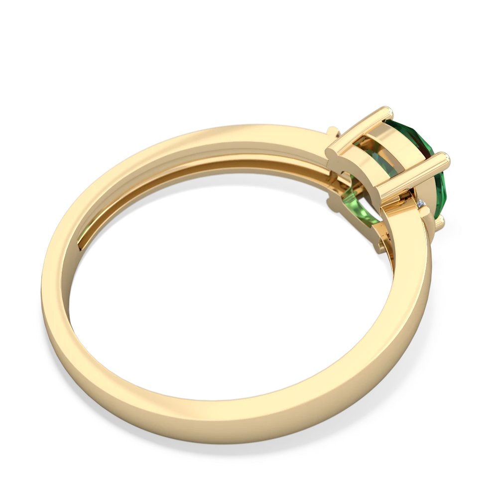 Lab Emerald Simply Elegant Cushion 14K Yellow Gold ring R2489