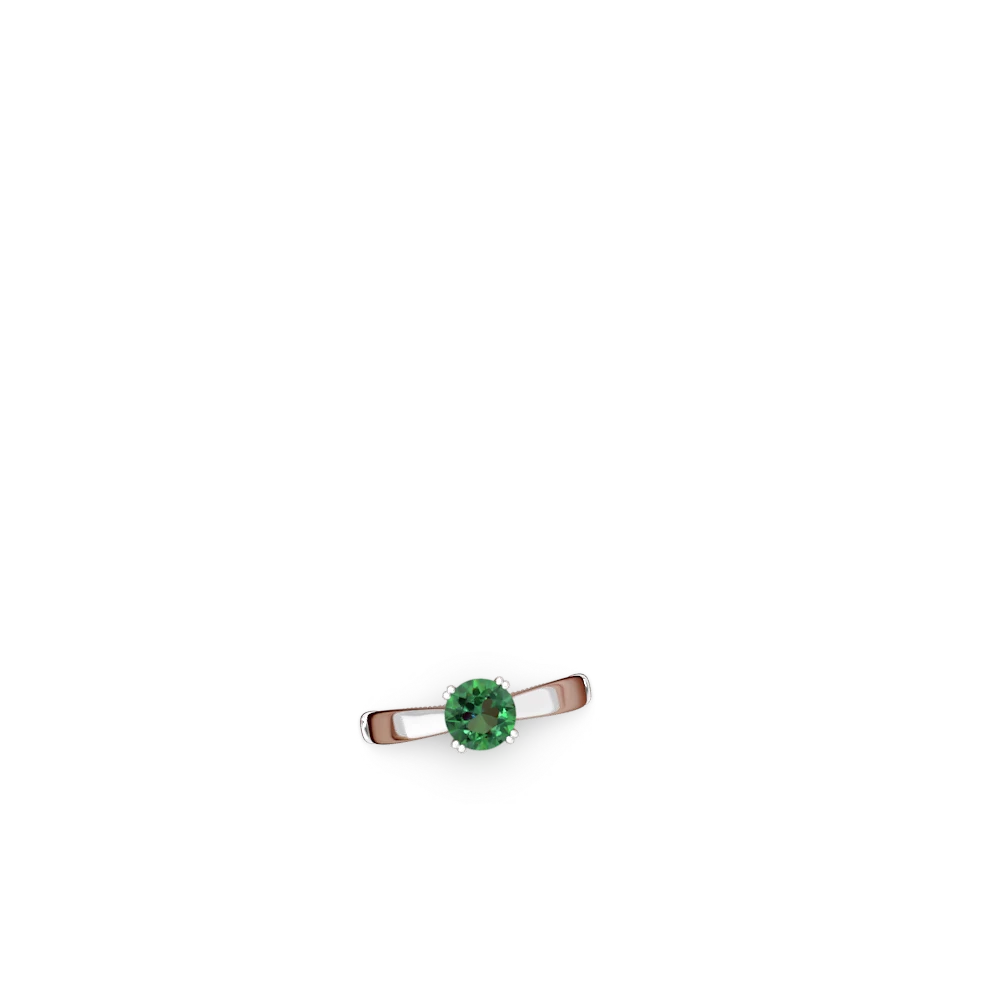 Lab Emerald Renaissance 14K White Gold ring R27806RD