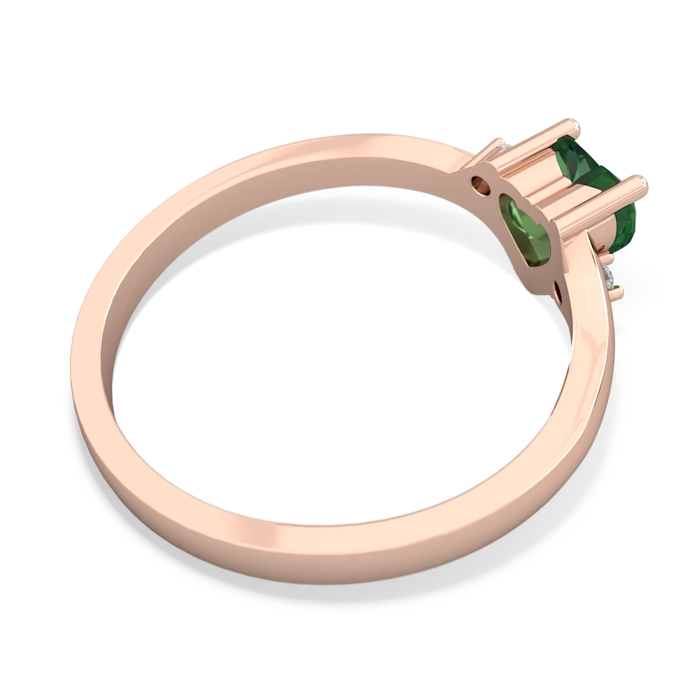 Lab Emerald Delicate Heart 14K Rose Gold ring R0203