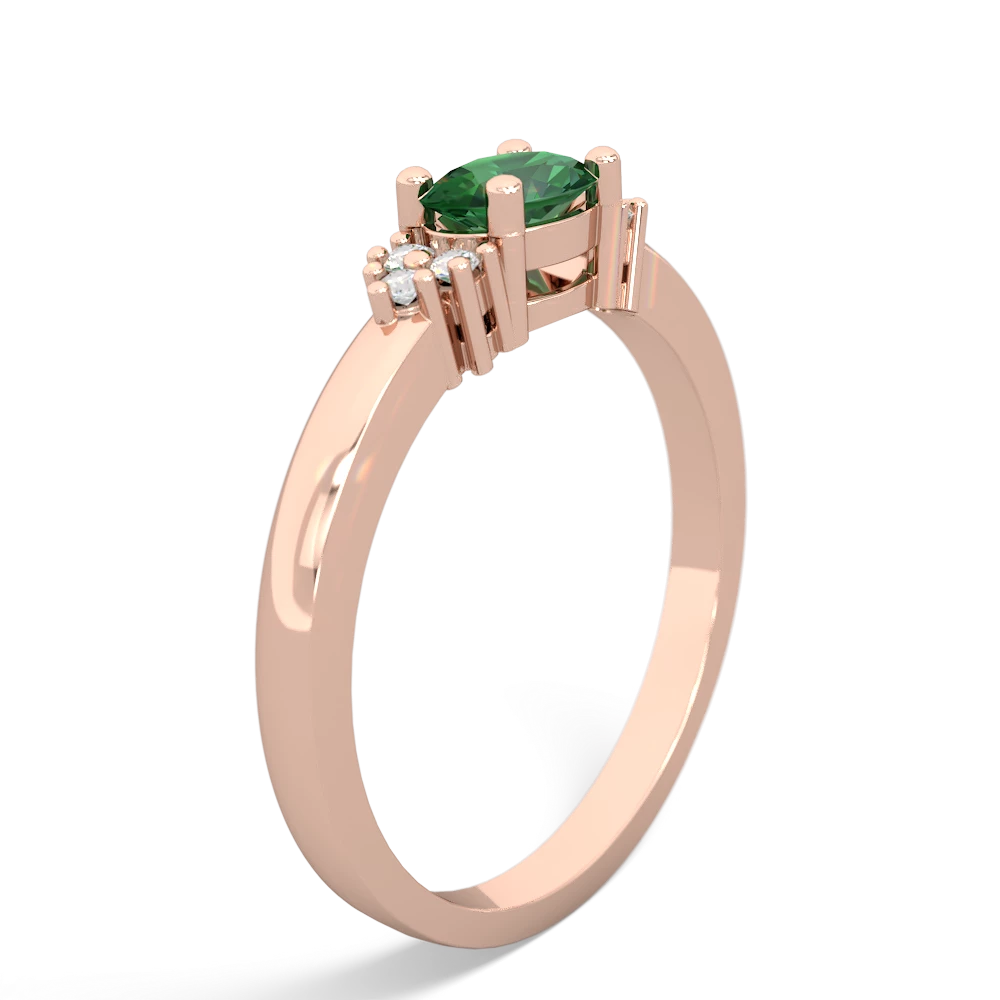 Lab Emerald Simply Elegant East-West 14K Rose Gold ring R2480