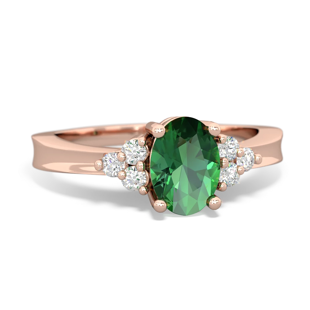 Lab Emerald Simply Elegant 14K Rose Gold ring R2113