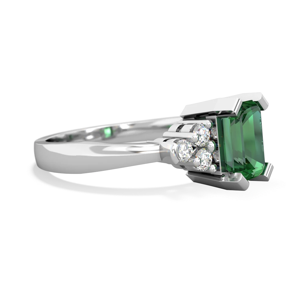 Lab Emerald Timeless Classic 14K White Gold ring R2591