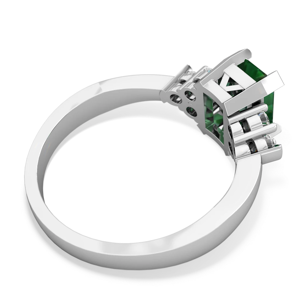 Lab Emerald Timeless Classic 14K White Gold ring R2591