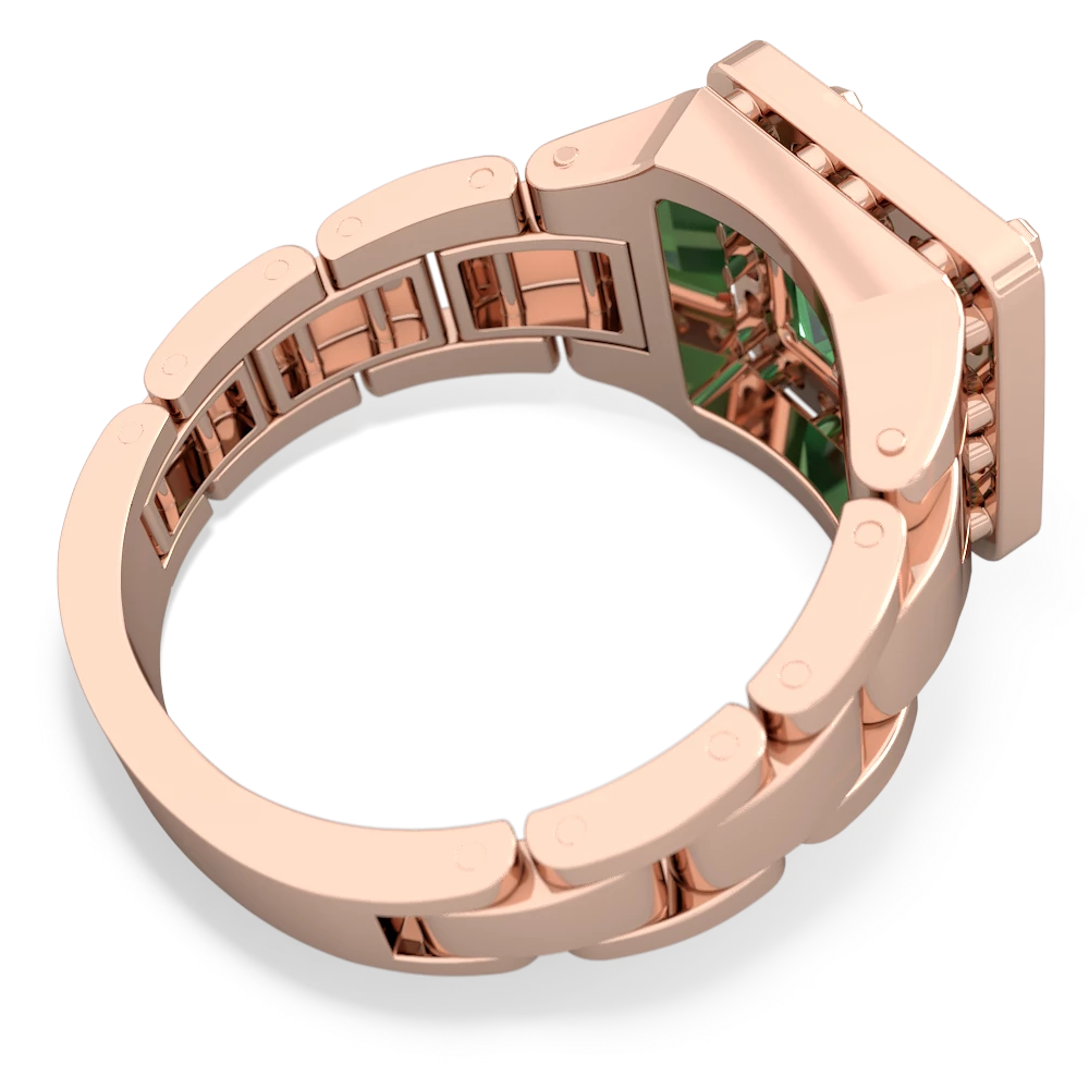 Lab Emerald Men's Watch 14K Rose Gold ring R0510