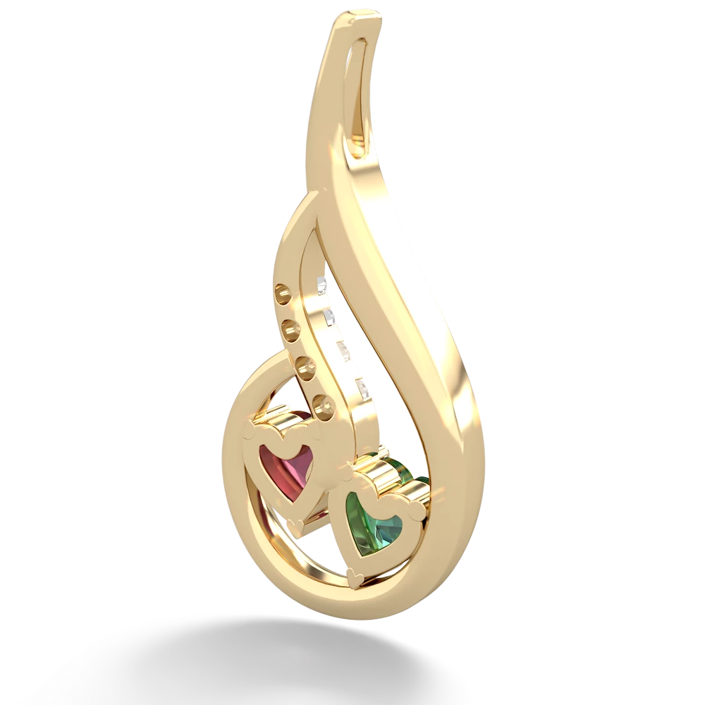 Lab Emerald Keepsake Curves 14K Yellow Gold pendant P5450