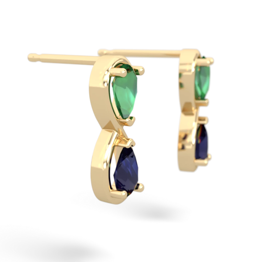 Lab Emerald Infinity 14K Yellow Gold earrings E5050