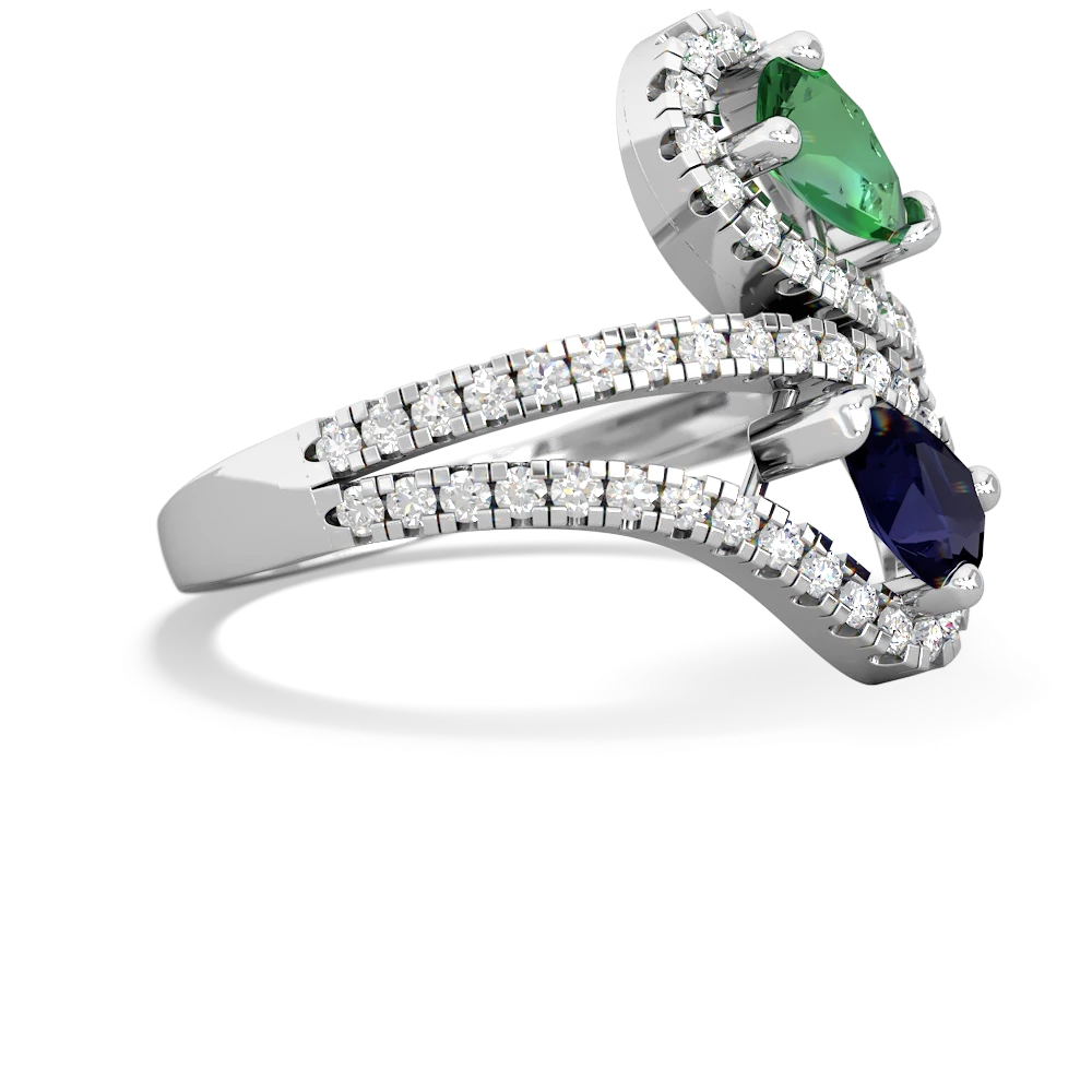 Lab Emerald Diamond Dazzler 14K White Gold ring R3000