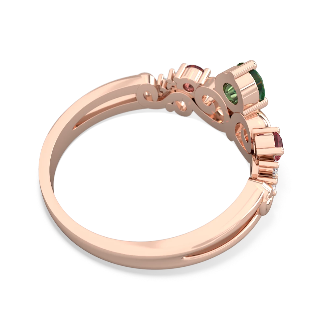 Lab Emerald Crown Keepsake 14K Rose Gold ring R5740